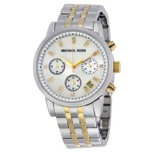 Michael Kors Pearl Face Silver and Gold Watch